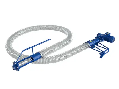 Transportor elicoidal flexibil 380V (inclinat elevator cu șnec spiralat)