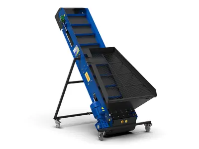 Belt conveyor-calibrator TLK-2 for sawdust and biomass (scraper loader)