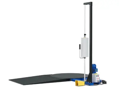 Напівавтоматична палетопакувальна машина PalletSpin-120 з рампою (палетообмотувач, палетайзер)